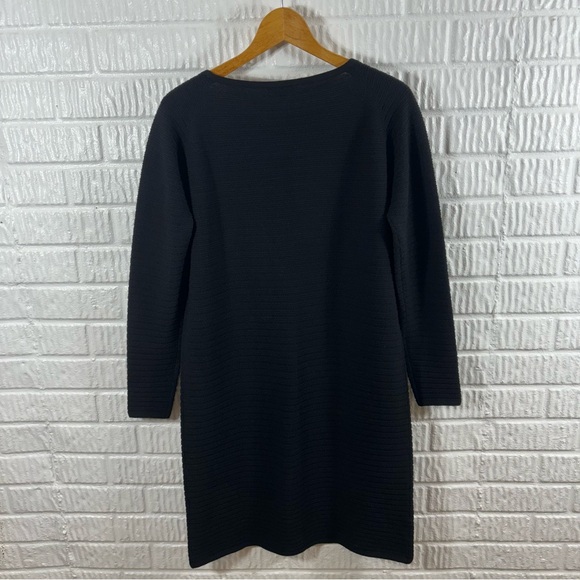 Lafayette 148 100% Wool Black Long Sleeve Sweater Dress Small - Picture 2 of 4